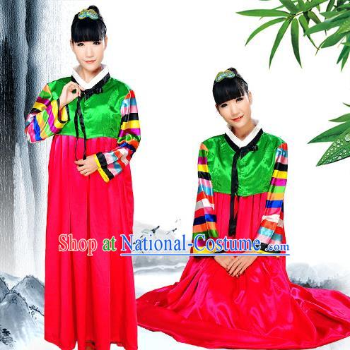 Traditional Chinese Korean Nationality Dancing Costume, Koreans Female Folk Dance Ethnic Dress, Chinese Minority Nationality Costume for Women