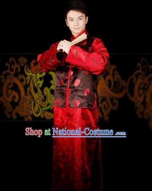 Chinese Wedding Dress Groom Full Attire Traditional Costumes Ancient Men Dress Complete Set