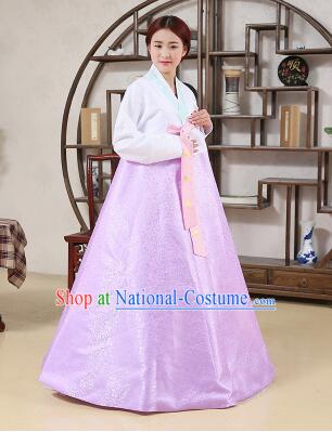 Korean Traditional Dress Korean Style Women Girl costume Dancing Show Full Attire Formal Clothes Purple