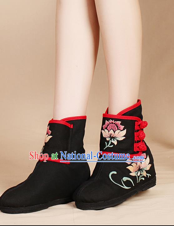 Traditional Chinese Folk Dance Shoes, Female Embroidered Shoes, Chinese Embroidery Fabric Shoes for Women