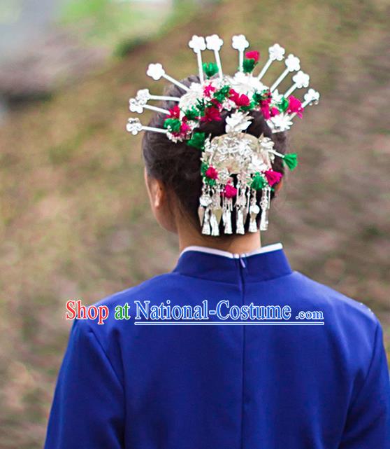 Traditional Chinese Miao Ethnic Minority Accessories, Miao Ethnic Jewelry Accessories Hairpin Complete Set for Women