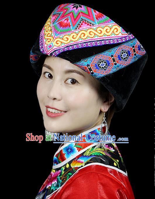 Traditional Chinese Miao Nationality Headwear, Hmong Female Folk Wedding Hat, Ethnic Accessories Crown, Chinese Minority Nationality Jewelry Accessories for Women