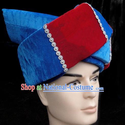 Traditional Chinese Miao Nationality Headwear, Hmong Male Folk Wedding Hat, Ethnic Accessories Crown, Chinese Minority Nationality Jewelry Accessories for Men