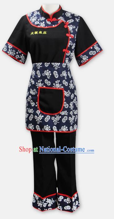 Traditional Chinese Miao Nationality Dancing Costume, Hmong Female Folk Dance Ethnic Dress Set, Chinese Minority Tujia Nationality Embroidery Costume for Women