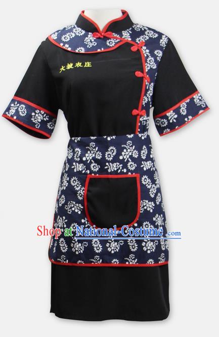 Traditional Chinese Miao Nationality Dancing Costume, Hmong Female Folk Dance Ethnic Dress Set, Chinese Minority Tujia Nationality Embroidery Costume for Women