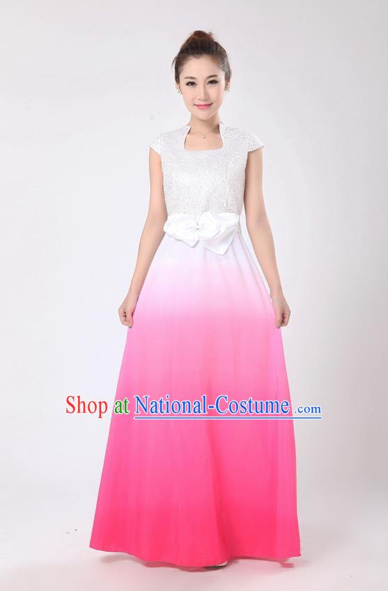 Chinese Classic Stage Performance Chorus Singing Group Dance Costumes, Chorus Competition Costume, Compere Costumes for Women