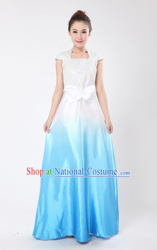 Chinese Classic Stage Performance Chorus Singing Group Dance Costumes, Chorus Competition Costume, Compere Costumes for Women