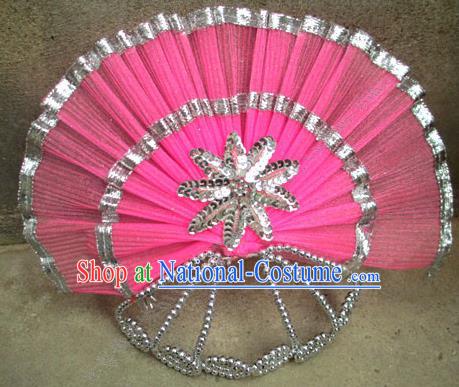 Traditional Chinese Yangge Fan Dancing Headwear, Folk Dance Yangko Hair Accessories For Women