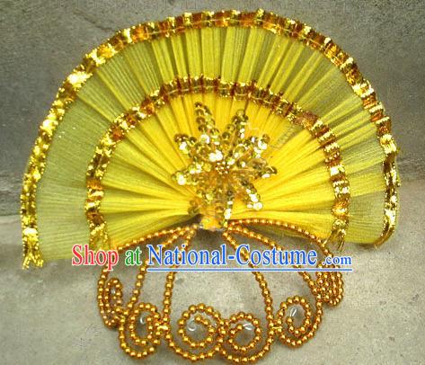 Traditional Chinese Yangge Fan Dancing Headwear, Folk Dance Yangko Hair Accessories For Women