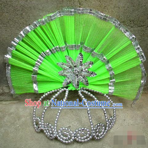 Traditional Chinese Yangge Fan Dancing Headwear, Folk Dance Yangko Hair Accessories For Women