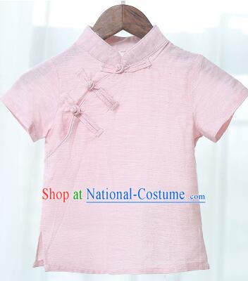 Chinese Style Shirt Min Guo Student Dress Girl Female Kids Show Costume Stage Clothes Pink