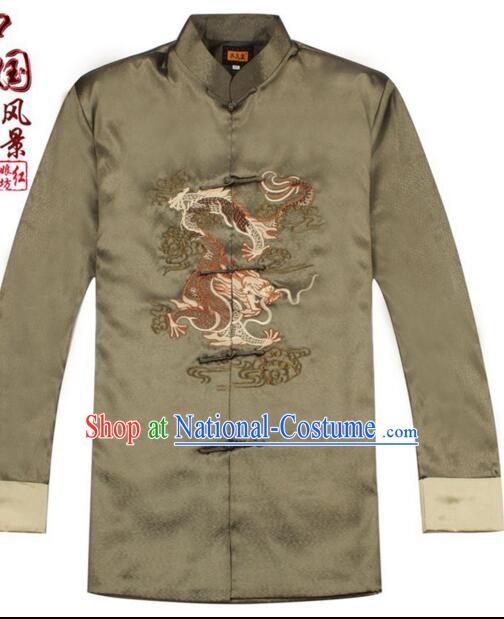 Men Coat Tang Suit Chinese Style Garment Traditional Dress Top Stage Costume