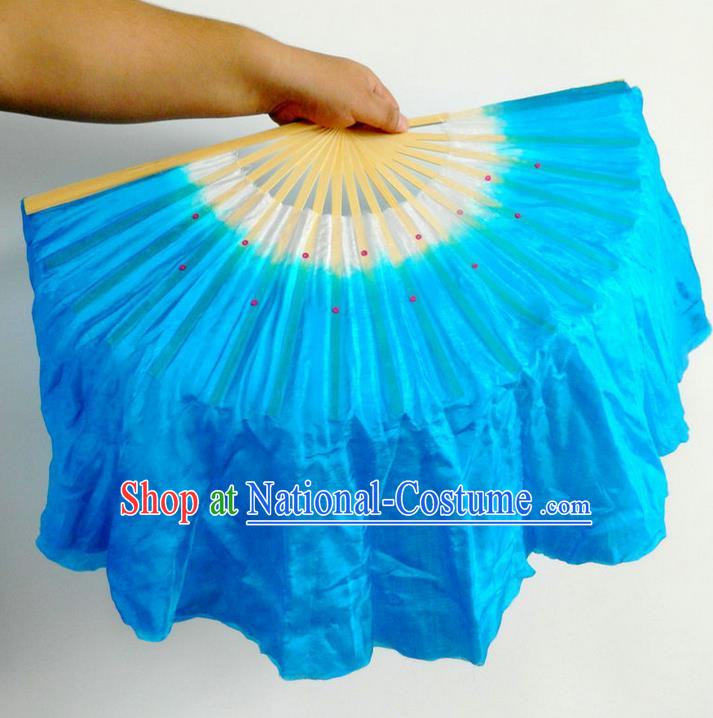 Traditional Chinese Yangge Fans, Silk Traditional Chinese Fans Oriental Fan Folk Dance Dance Ribbons Cultural Dances Hand Fan Minimum Purchase 10