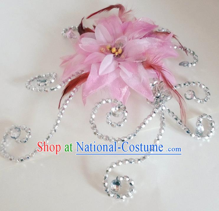 Traditional Chinese Yangge Hair Accessories, Fan Dancing Headwear, Folk Dance Yangko Headdress, China National Minority Peacock Dancing Stage Accessories