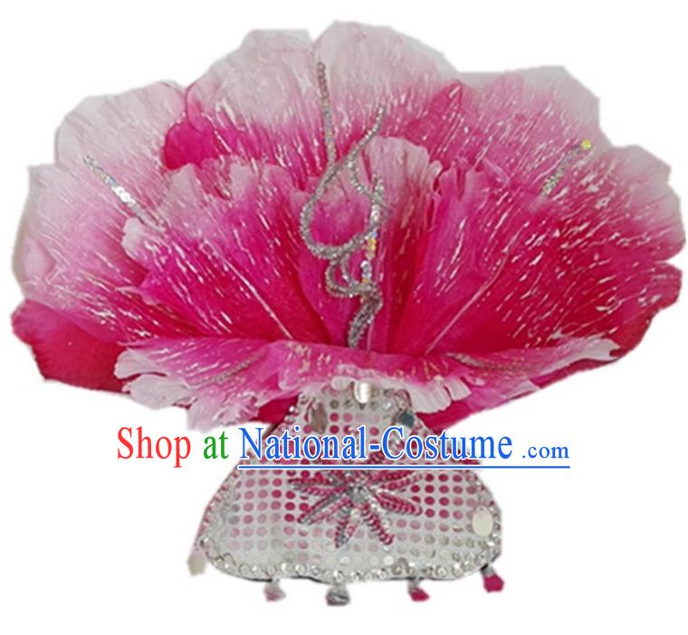 Traditional Chinese Yangge Hair Accessories, Fan Dancing Headwear, Folk Dance Yangko Headdress, China National Minority Peacock Dancing Stage Accessories