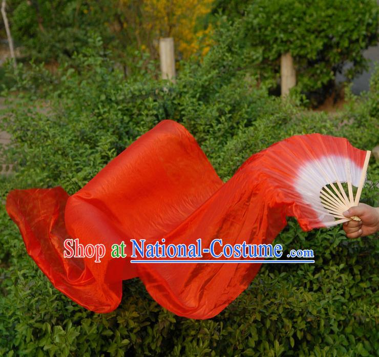 1.5 Meters Pure Silk Long Color Change Chinese Dance Folk Dance Hand Fans Yangge Dance Hand Fan Oriental Fan