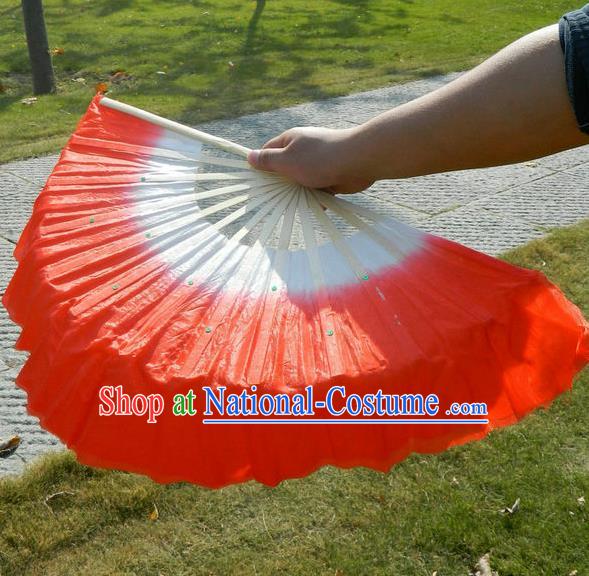 Traditional Pure Silk Color Change Chinese Dance Folk Dance Hand Fans Yangge Dance Hand Fan Oriental Fan