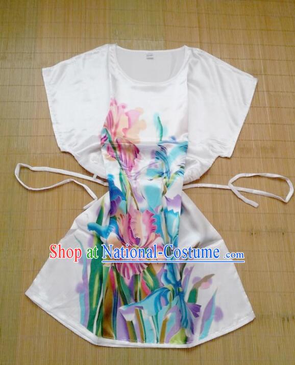 Night Gown Women Sexy Skirt Ancient China Style Chinese Traditional Chinese Night Suit Nighty Bedgown Colorful Flowers