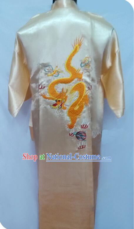 New Style Kimono Dragon Embroidered Chinese Loong Dragon Men Night Gown Leisure Clothes for Emperors