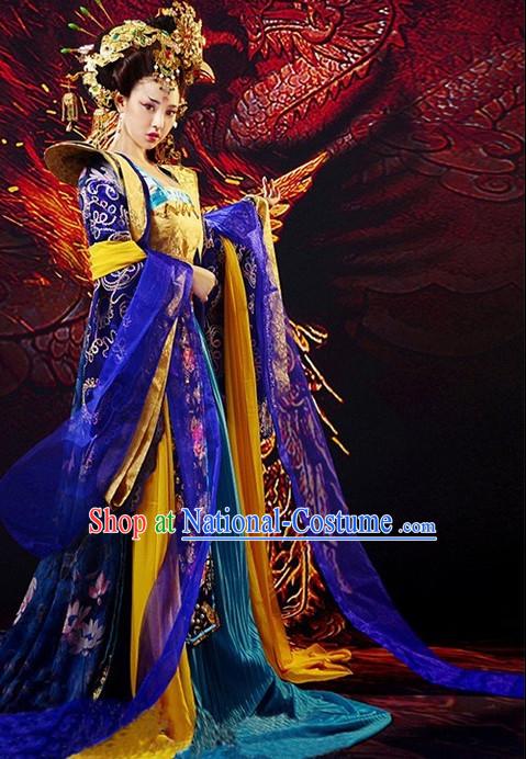 Chinese Ancient Film Tang Dynasty Imperial Clothing Costumes Princess Clothes and Coronet Complete Set for Women