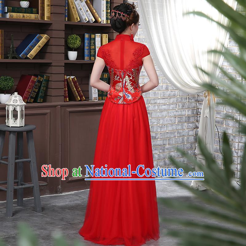 Ancient Chinese Collar Costume Dress Toast Red Cheongsam Xiuhe Suits Wedding Dress Red Ancient Women Flown Bride Cheongsam