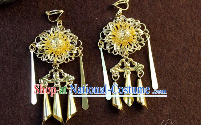 Ancient Chinese Style Imperial Palace Empress Queen Wedding Earrings For Women