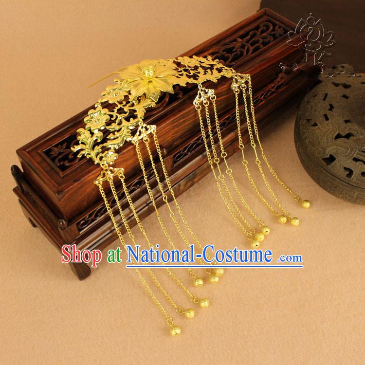 Chinese Ancient Style Hair Jewelry Accessories, Hairpins, Tang Dynasty Xiuhe Suits Wedding Bride Headwear, Headdress, Imperial Empress Handmade Phoenix Hair Fascinators for Women