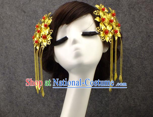 Chinese Ancient Style Hair Jewelry Accessories, Xiuhe Suit Tang Dynasty Hairpins, Headwear, Headdress, Hair Fascinators for Women