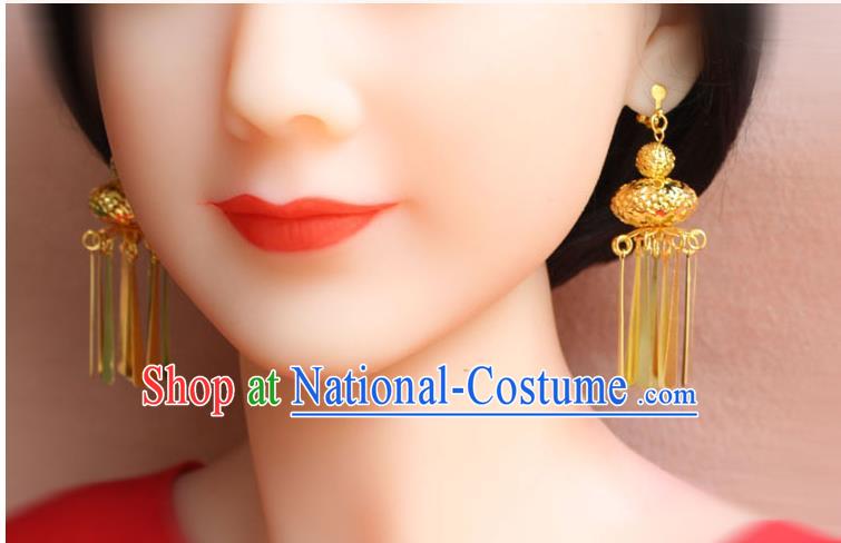 Ancient Chinese Style Imperial Palace Empress Queen Blueing Earrings