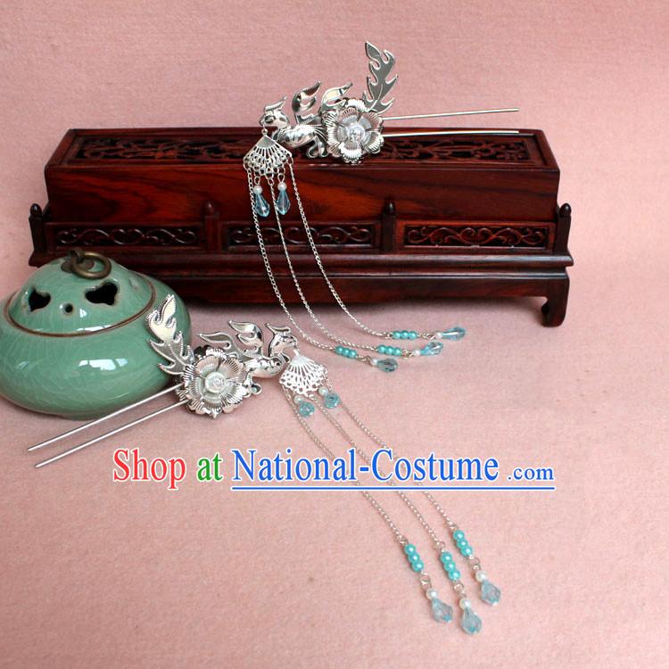 Chinese Ancient Style Hair Jewelry Accessories, Hairpins, Han Dynasty Princess Hanfu Xiuhe Suit Wedding Bride Phoenix Coronet, Hair Accessories for Women