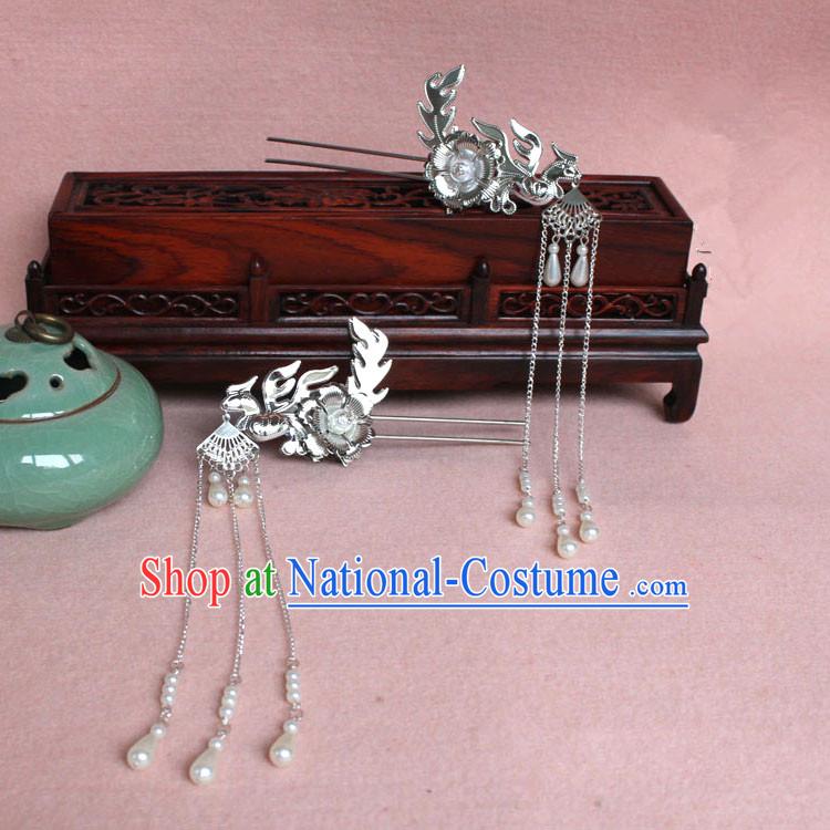 Chinese Ancient Style Hair Jewelry Accessories, Hairpins, Han Dynasty Princess Hanfu Xiuhe Suit Wedding Bride Phoenix Coronet, Hair Accessories for Women