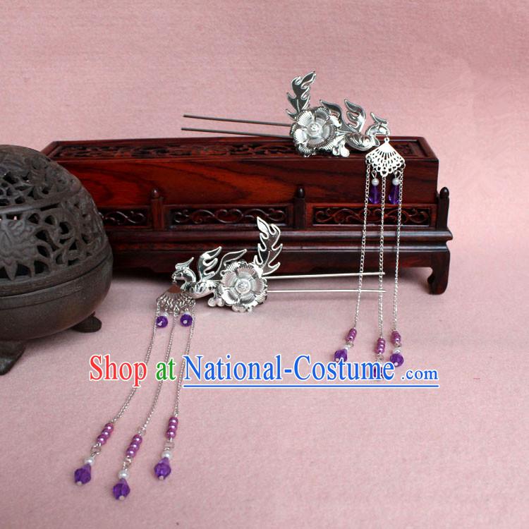 Chinese Ancient Style Hair Jewelry Accessories, Hairpins, Han Dynasty Princess Hanfu Xiuhe Suit Wedding Bride Phoenix Coronet, Hair Accessories for Women