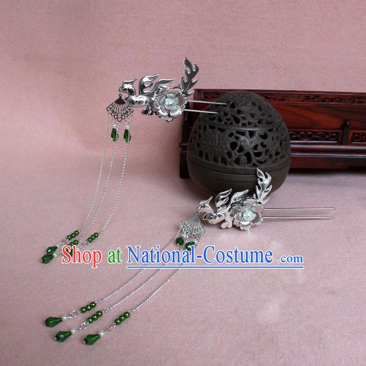 Chinese Ancient Style Hair Jewelry Accessories, Hairpins, Han Dynasty Princess Hanfu Xiuhe Suit Wedding Bride Phoenix Coronet, Hair Accessories for Women