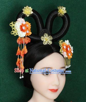 Chinese Ancient Style Hair Jewelry Accessories, Hairpins, Han Dynasty Princess Hanfu Xiuhe Suit Wedding Bride Hair Accessories for Women