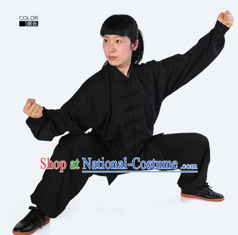 Top Kung Fu Flax Costume Jacket Uniform Martial Arts Clothes Shaolin Uniform Kungfu Uniforms Supplies for Men Women Adults Kids