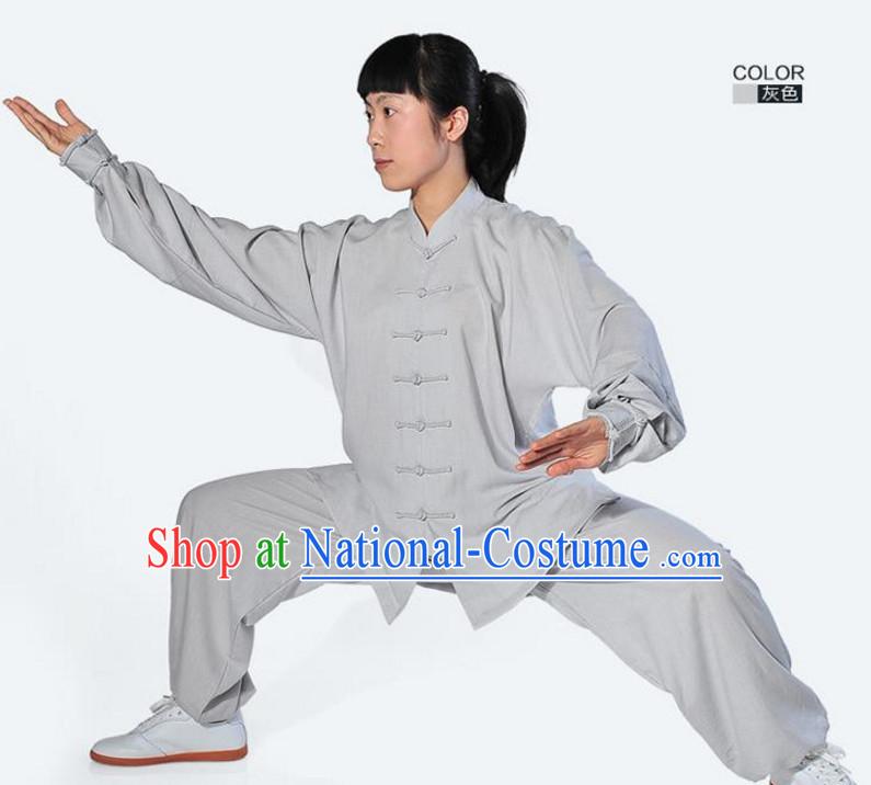 Top Kung Fu Flax Costume Jacket Uniform Martial Arts Clothes Shaolin Uniform Kungfu Uniforms Supplies for Men Women Adults Kids