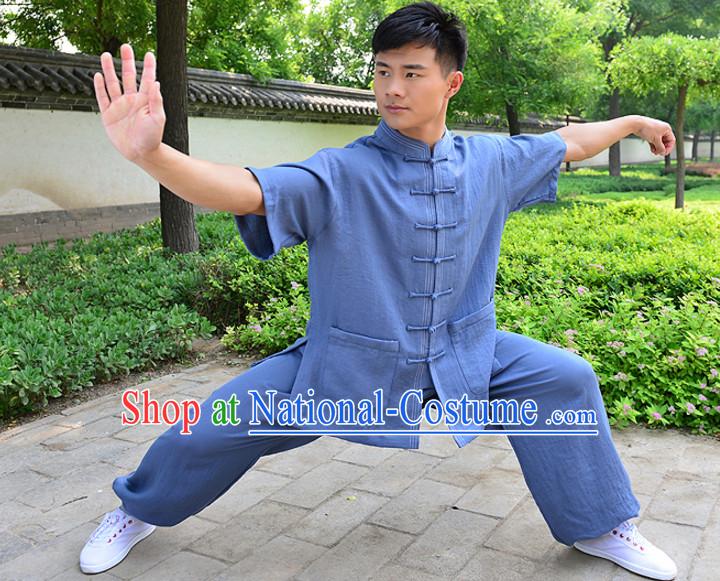 Top Kung Fu Flax Clothing Mandarin Costume Jacket Martial Arts Clothes Shaolin Uniform Kungfu Uniforms Supplies for Men Women Adults Children