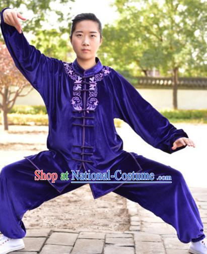 Top Kung Fu Velvet Clothing Mandarin Costume Jacket Martial Arts Clothes Shaolin Uniform Kungfu Uniforms Supplies for Men Women Adults Children