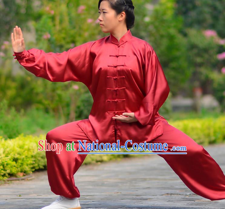 Top Kung Fu Silk Cotton Clothing Mandarin Costume Jacket Martial Arts Clothes Shaolin Uniform Kungfu Uniforms Supplies for Men Women Adults Children