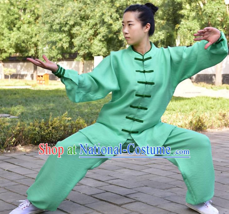 Top Kung Fu Flax Clothing Mandarin Costume Jacket Martial Arts Clothes Shaolin Uniform Kungfu Uniforms Supplies for Men Women Adults Children