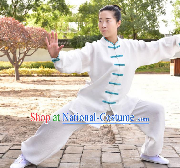 Top Kung Fu Flax Clothing Mandarin Costume Jacket Martial Arts Clothes Shaolin Uniform Kungfu Uniforms Supplies for Men Women Adults Children