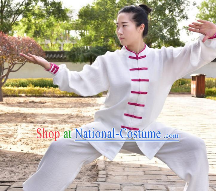 Top Kung Fu Flax Clothing Mandarin Costume Jacket Martial Arts Clothes Shaolin Uniform Kungfu Uniforms Supplies for Men Women Adults Children