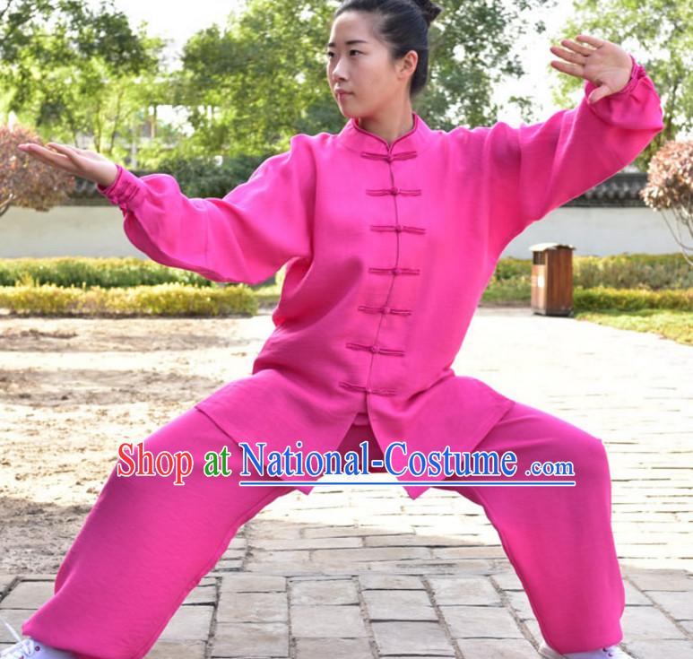 Top Kung Fu Flax Clothing Mandarin Costume Jacket Martial Arts Clothes Shaolin Uniform Kungfu Uniforms Supplies for Men Women Adults Children