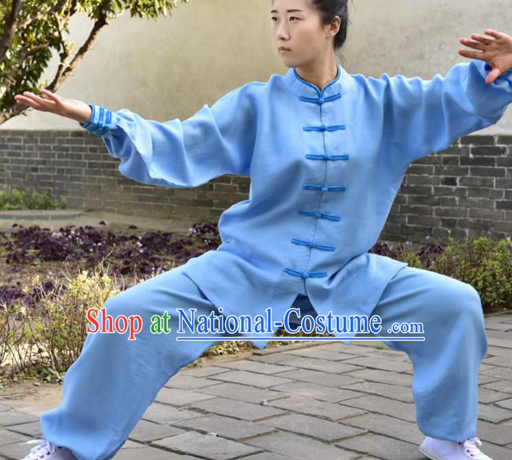 Top Kung Fu Flax Clothing Mandarin Costume Jacket Martial Arts Clothes Shaolin Uniform Kungfu Uniforms Supplies for Men Women Adults Children