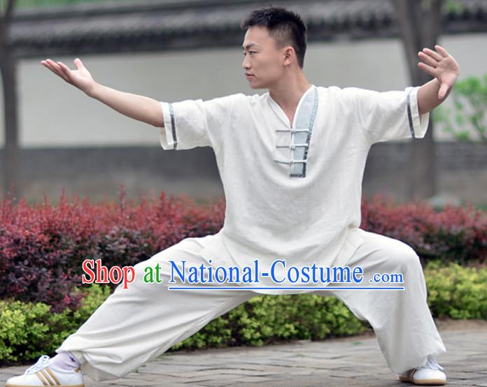 Top Kung Fu Flax Clothing Mandarin Costume Jacket Martial Arts Clothes Shaolin Uniform Kungfu Uniforms Supplies for Women Adults Children