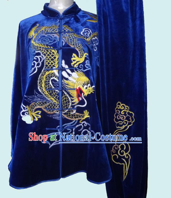 Top Tai Chi Uniforms Kung Fu Costume Martial Arts Kung Fu Training Uniform Gongfu Shaolin Wushu Clothing for Men Women Adults Children