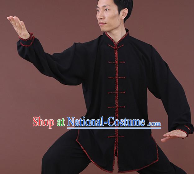 Top Tai Chi Uniforms Kung Fu Costume Martial Arts Kung Fu Training Uniform Gongfu Shaolin Wushu Clothing for Men Women Adults Children