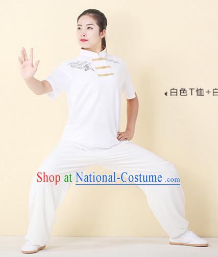 Top Tai Chi Uniforms Kung Fu Costume Martial Arts Kung Fu Training Uniform Gongfu Shaolin Wushu Clothing for Men Women Adults Children