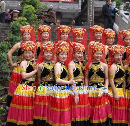 Traditional Chinese Ethnic Dance Costume Complete Set for Children