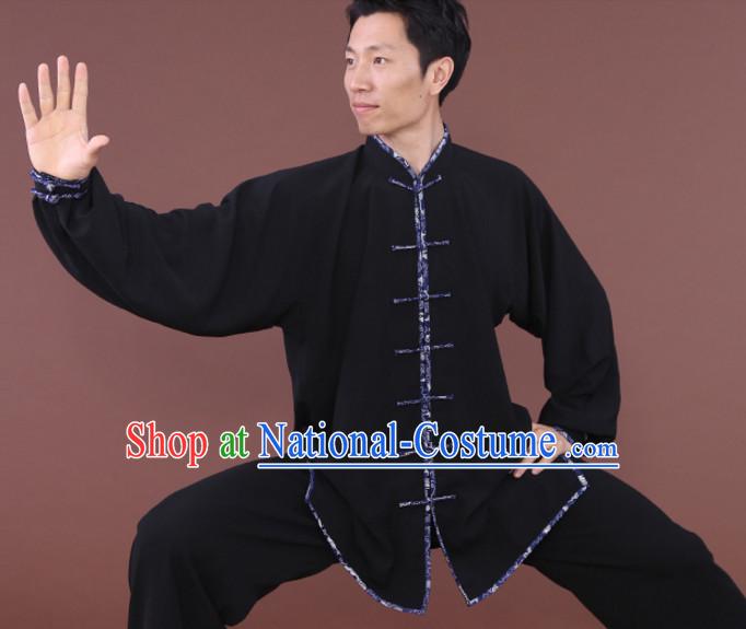 Top Tai Chi Uniforms Kung Fu Costume Martial Arts Kung Fu Training Uniform Gongfu Shaolin Wushu Clothing for Men Women Adults Children